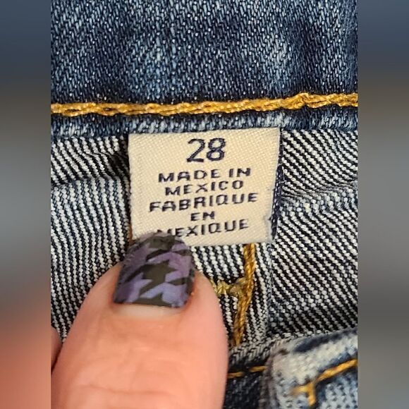 True Religion Low-Rise Boot Cut Medium Wash Distressed Jeans | 28 - Picture 5 of 15